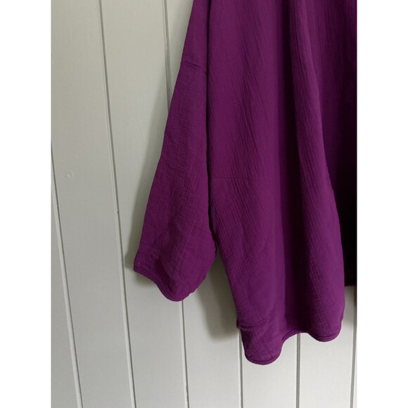 April Meets October Open Front Wrap Cardigan One Size Purple Gauze Minimalist - Picture 2 of 9